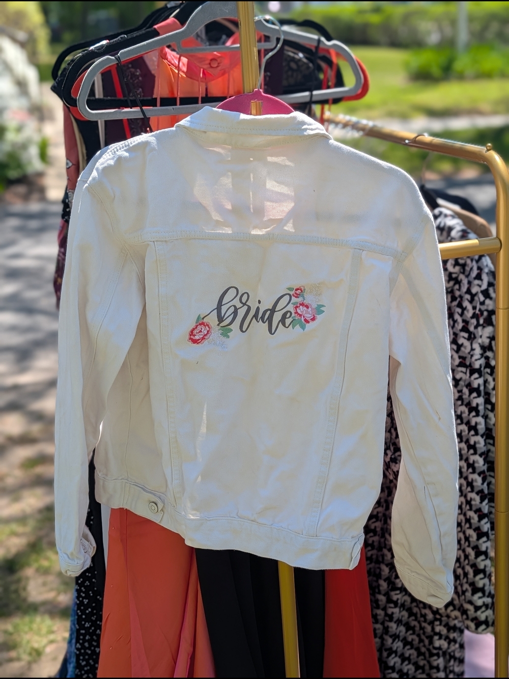 Bride Embroidered White Jean Jacket